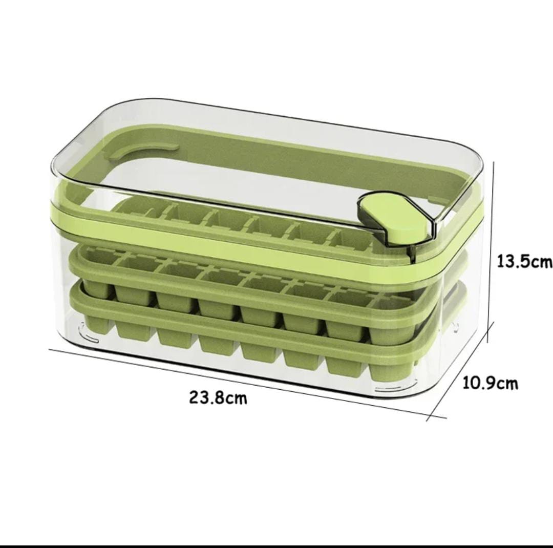 64 cubes double layer ice cube freezing and storage box