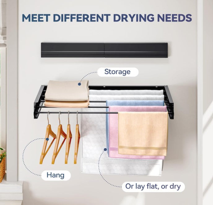 Retractable Wall Mounted Laundry Drying Rack
