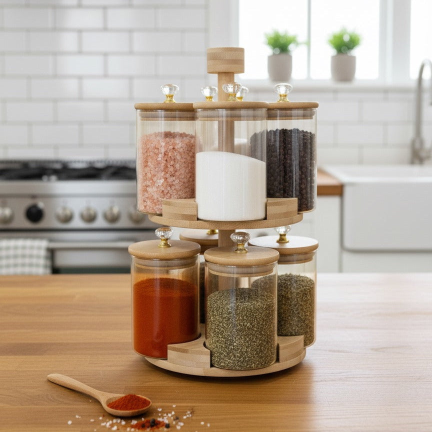 360° Rotating 2-Layer Luxe Spice Tower