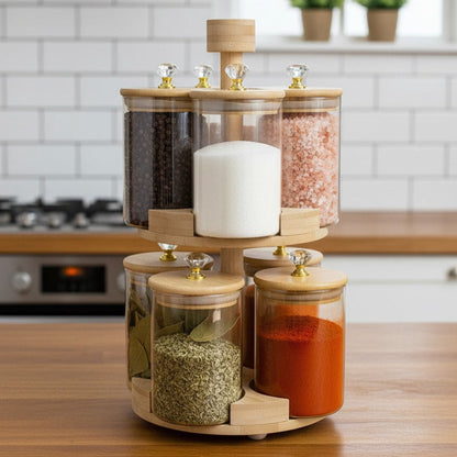 360° Rotating 2-Layer Luxe Spice Tower