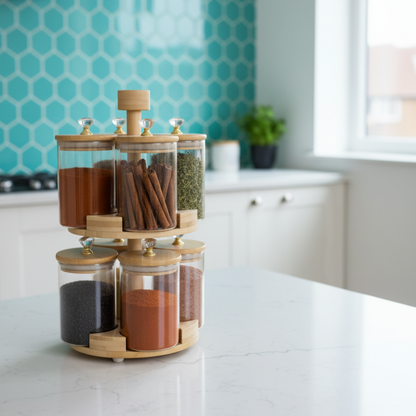 360° Rotating 2-Layer Luxe Spice Tower