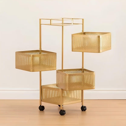 The Golden Edition Premium Round Metal Trolley