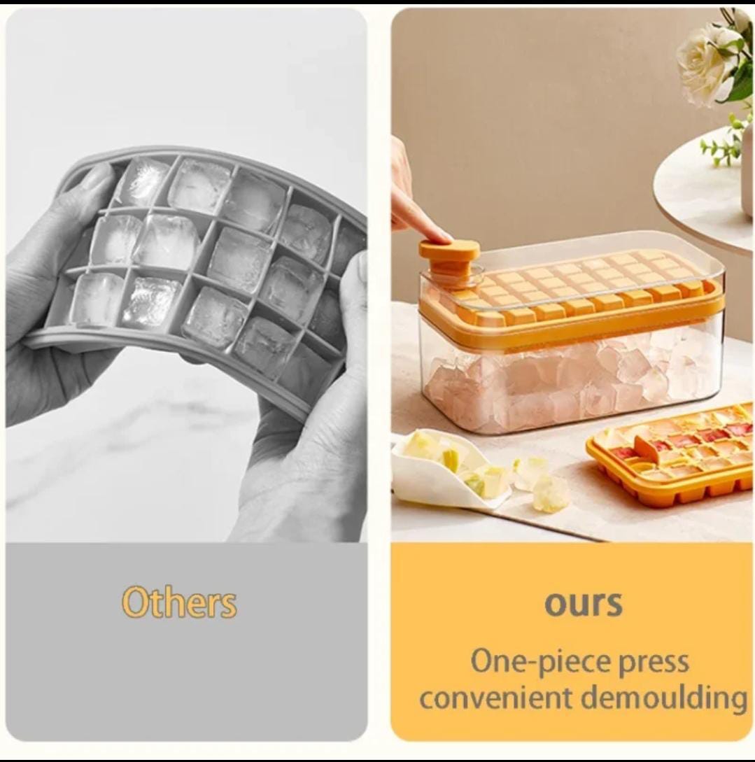 64 cubes double layer ice cube freezing and storage box
