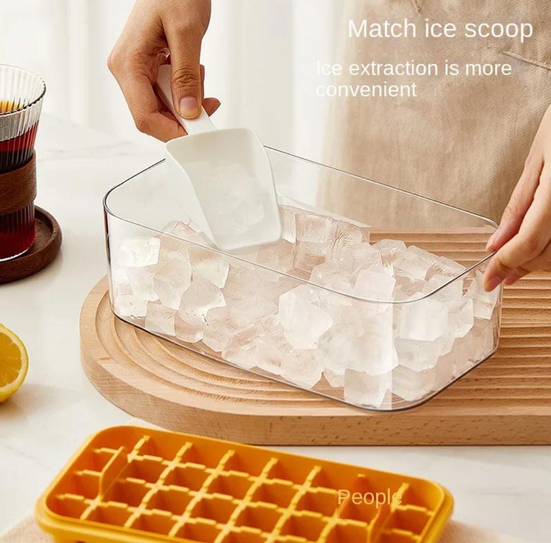 64 cubes double layer ice cube freezing and storage box