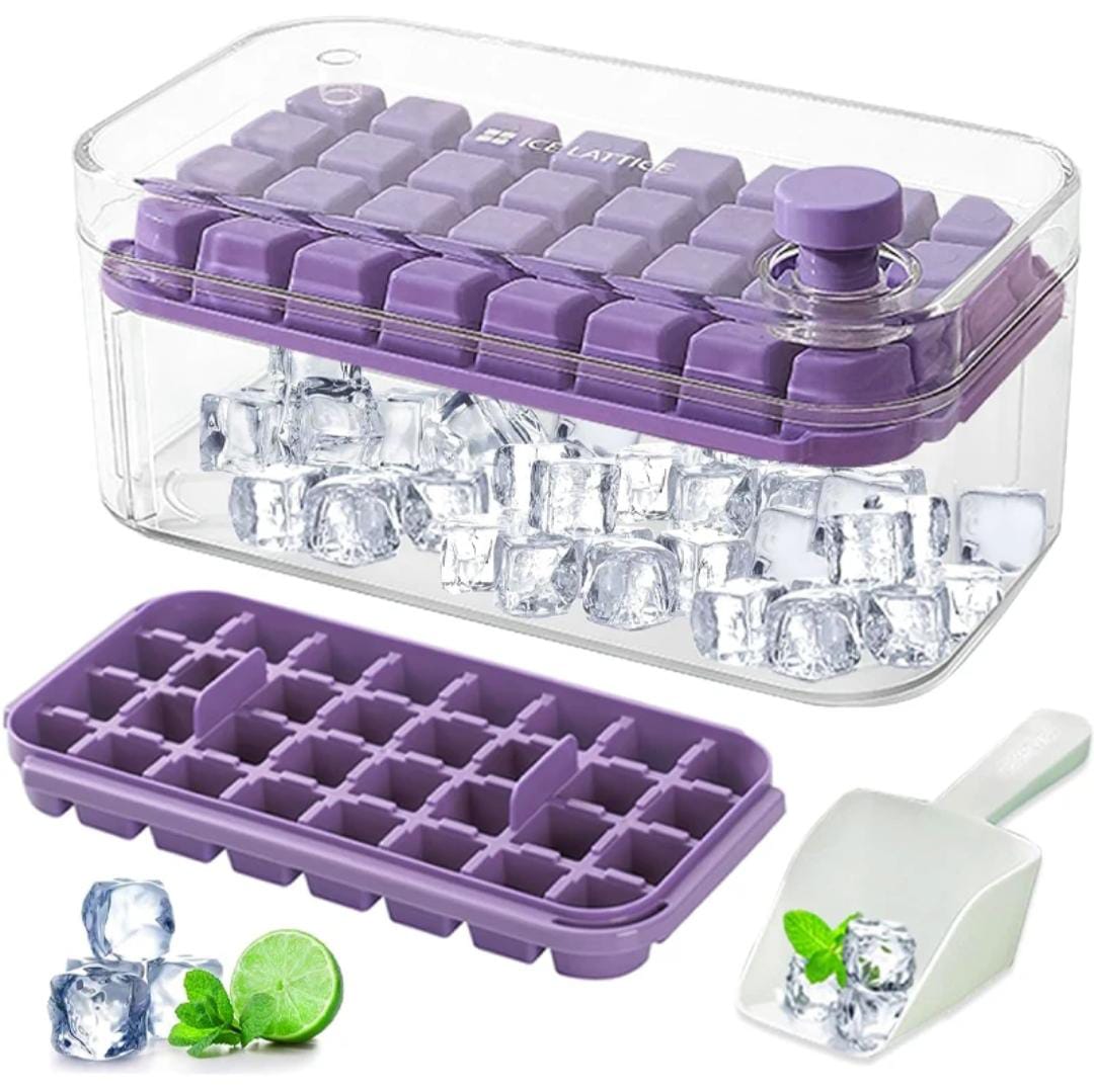 64 cubes double layer ice cube freezing and storage box