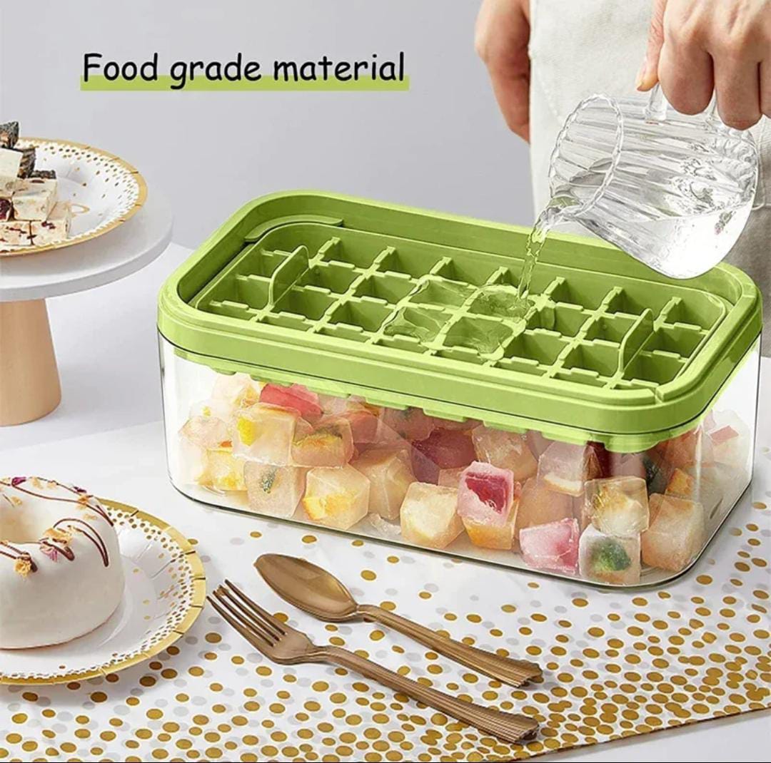 64 cubes double layer ice cube freezing and storage box