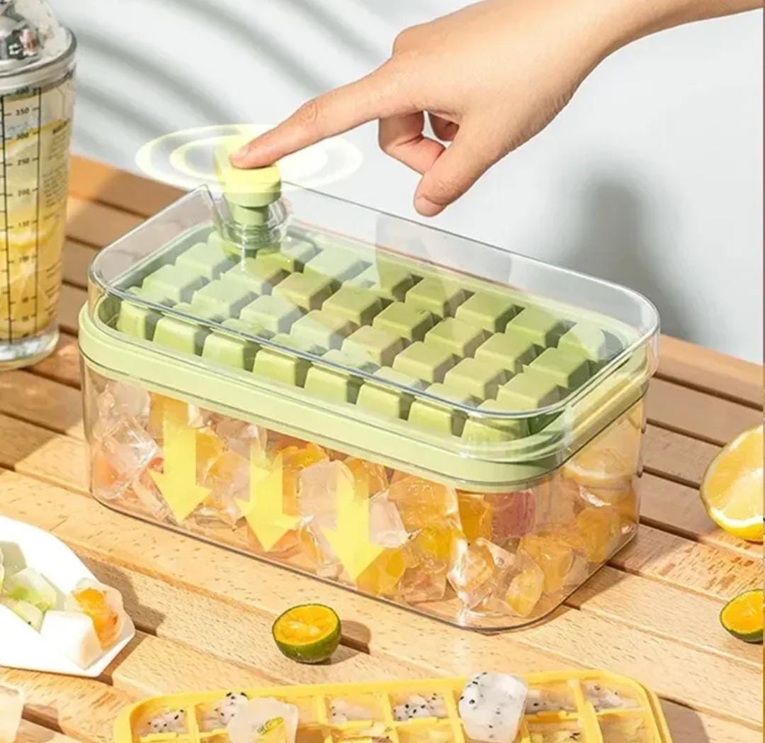 64 cubes double layer ice cube freezing and storage box