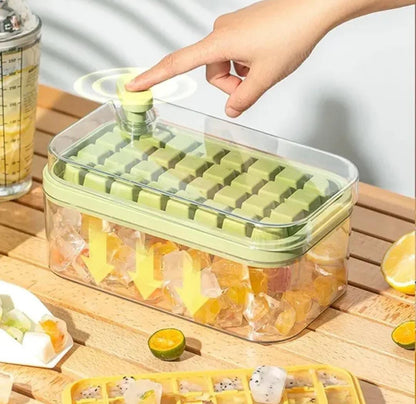 64 cubes double layer ice cube freezing and storage box