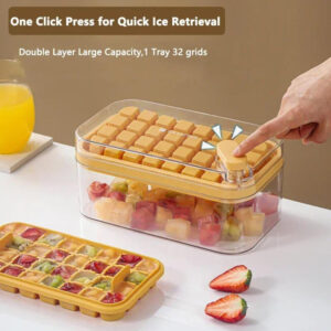 64 cubes double layer ice cube freezing and storage box