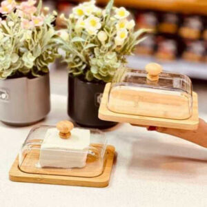 Multi Serve Wooden Keeper with Clear Lid