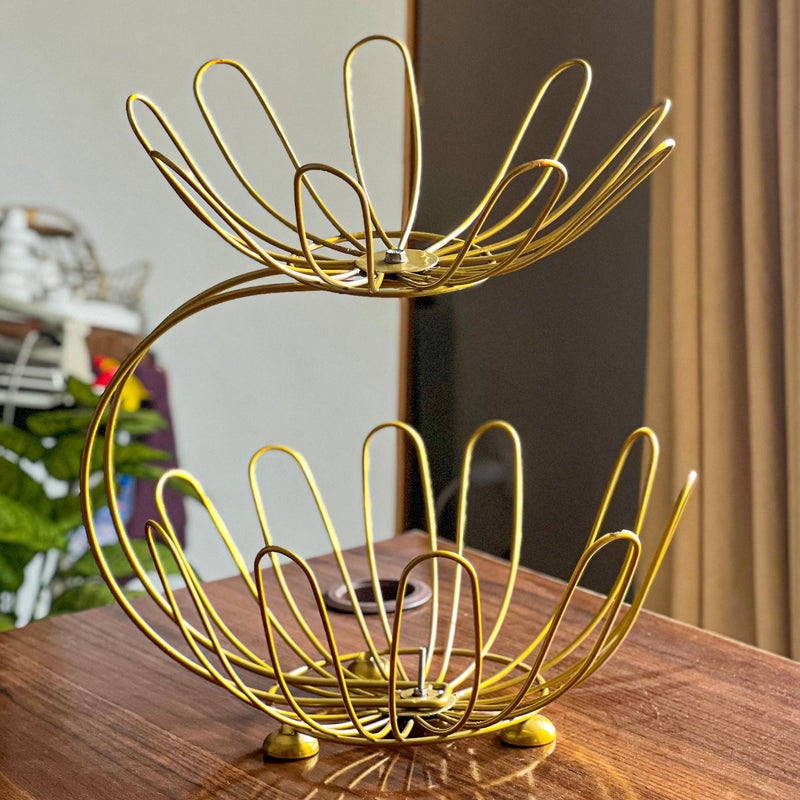 2-Layer Golden Crescent Fruit Basket - Image 3