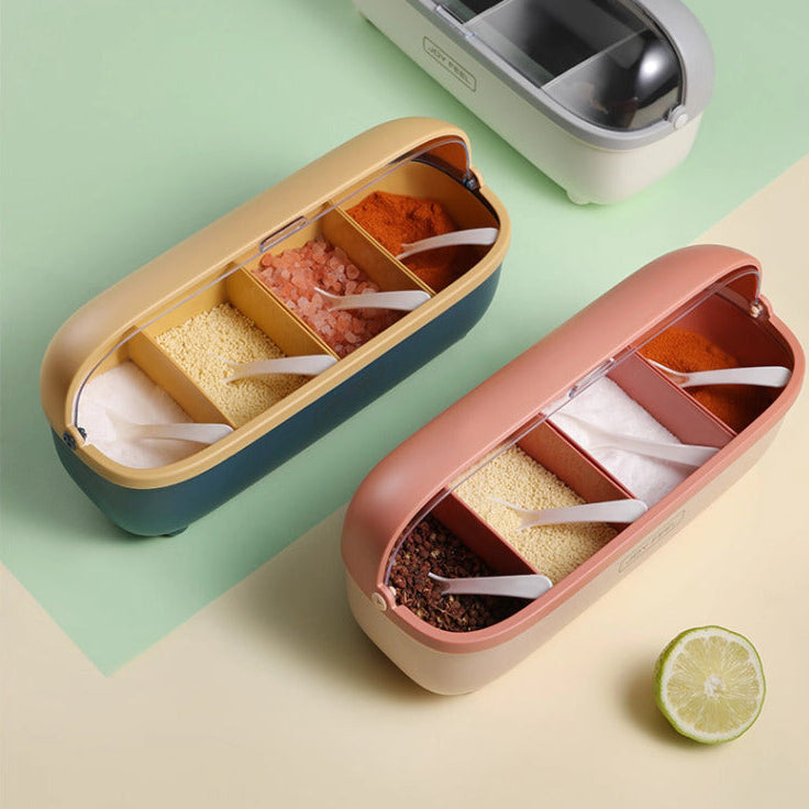 Minimalist 4-Compartment Spice Box with Spoons - Image 4