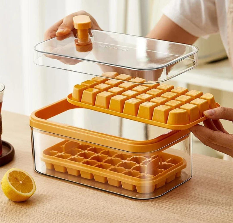 64 cubes double layer ice cube freezing and storage box - Image 2