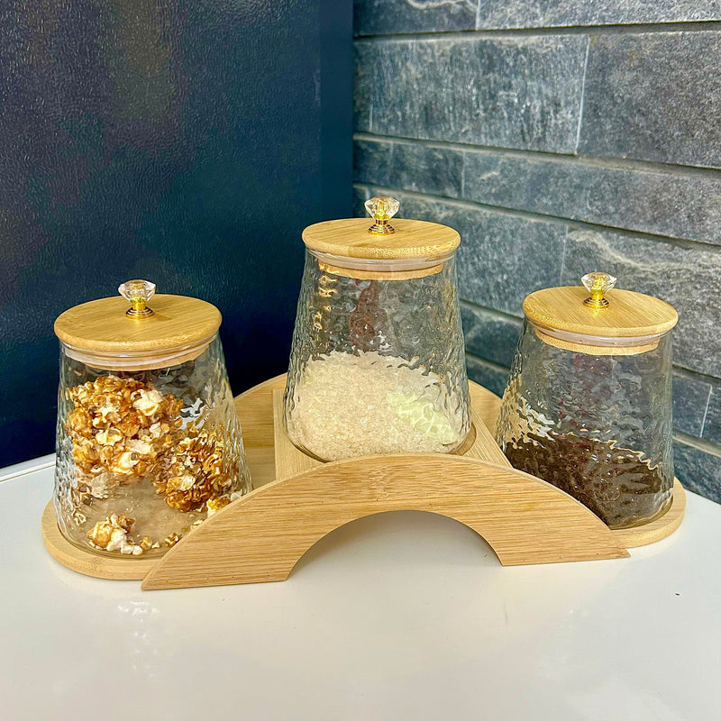 Decorative Bridge-Design Jar with Natural Wooden Stand - Image 2